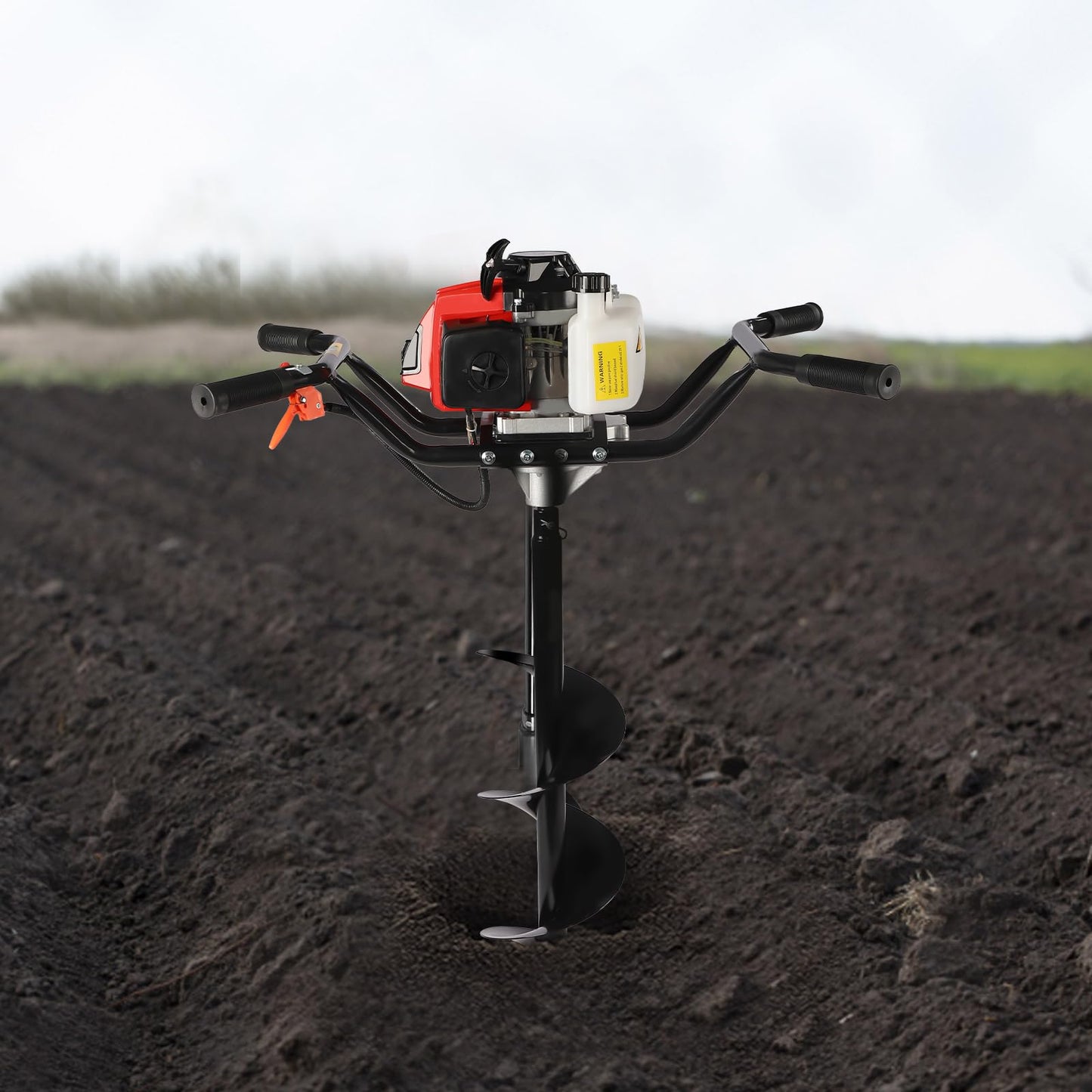 71CC 2-Stroke Gas Powered Earth Auger Post Hole Digger with 4"/6"/8" Drills, 3.13HP Hole Digging Machine Auger Spiral Drill Bit Borer Fence Ground Drill for Garden & Lawn Digging Planting Drilling