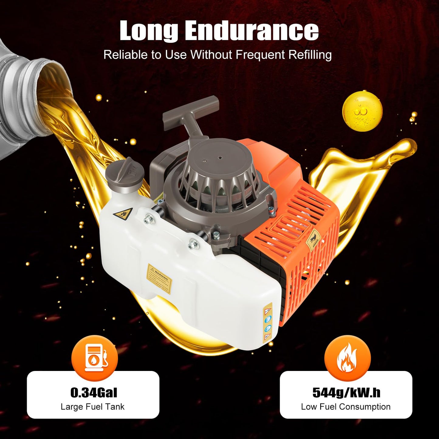 71CC 2-Stroke Gas Powered Earth Auger Post Hole Digger with 4"/6"/8" Drills, 3.13HP Hole Digging Machine Auger Spiral Drill Bit Borer Fence Ground Drill for Garden & Lawn Digging Planting Drilling