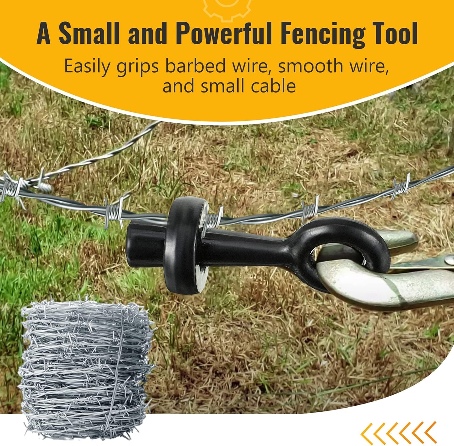 Dreyoo Barbed Wire Pullers, Replacement for S16111000 Wire Gripper for Barb Wire, Fence Stretcher Tool, Effortlessly Tighten and Repair Barb and Fence Wire, Steel Metal, 5 x 2 x 2 Inch, Black