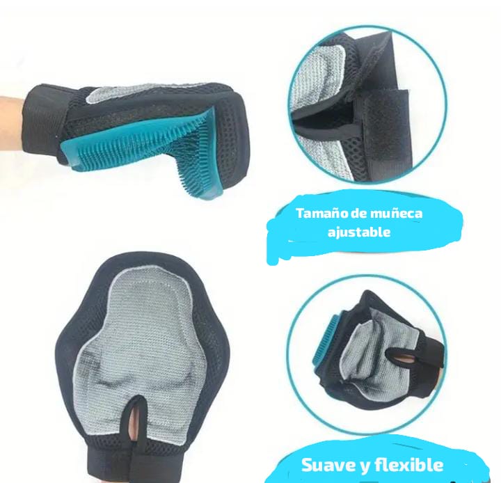 Guantes de silicona para el cuidado de caballos