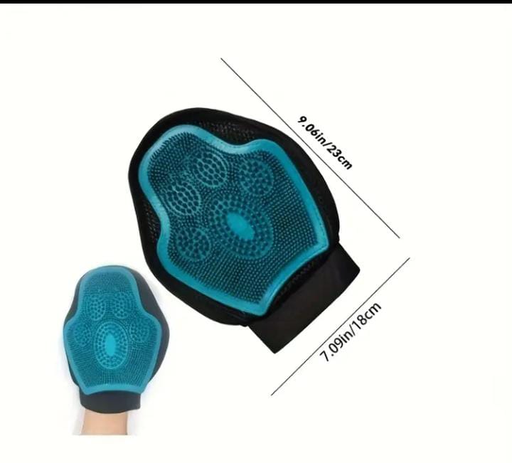 Guantes de silicona para el cuidado de caballos