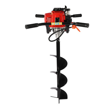 71CC 2-Stroke Gas Powered Earth Auger Post Hole Digger with 4"/6"/8" Drills, 3.13HP Hole Digging Machine Auger Spiral Drill Bit Borer Fence Ground Drill for Garden & Lawn Digging Planting Drilling