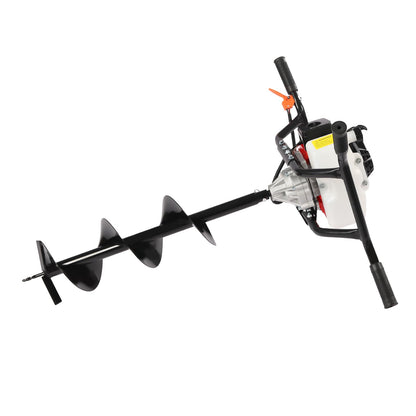 71CC 2-Stroke Gas Powered Earth Auger Post Hole Digger with 4"/6"/8" Drills, 3.13HP Hole Digging Machine Auger Spiral Drill Bit Borer Fence Ground Drill for Garden & Lawn Digging Planting Drilling
