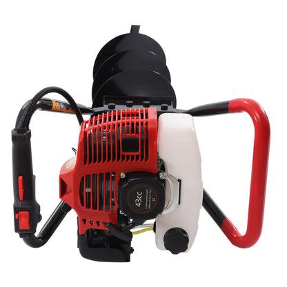 71CC 2-Stroke Gas Powered Earth Auger Post Hole Digger with 4"/6"/8" Drills, 3.13HP Hole Digging Machine Auger Spiral Drill Bit Borer Fence Ground Drill for Garden & Lawn Digging Planting Drilling
