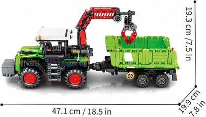 3 in 1 Harvester Agricultural Machinery Tractor Building Block Set Toys Kit for Adult, MOC Building Car Model for Boys12+ (1481pcs) Block Collectible Car Set