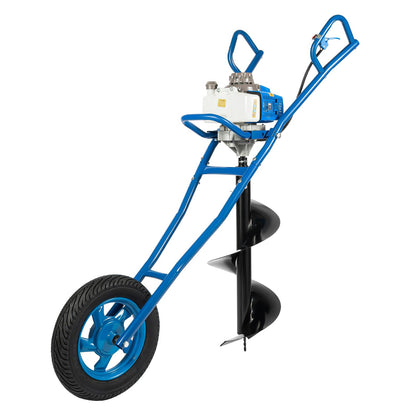 71CC 2-Stroke Gas Powered Earth Auger Post Hole Digger with 4"/6"/8" Drills, 3.13HP Hole Digging Machine Auger Spiral Drill Bit Borer Fence Ground Drill for Garden & Lawn Digging Planting Drilling