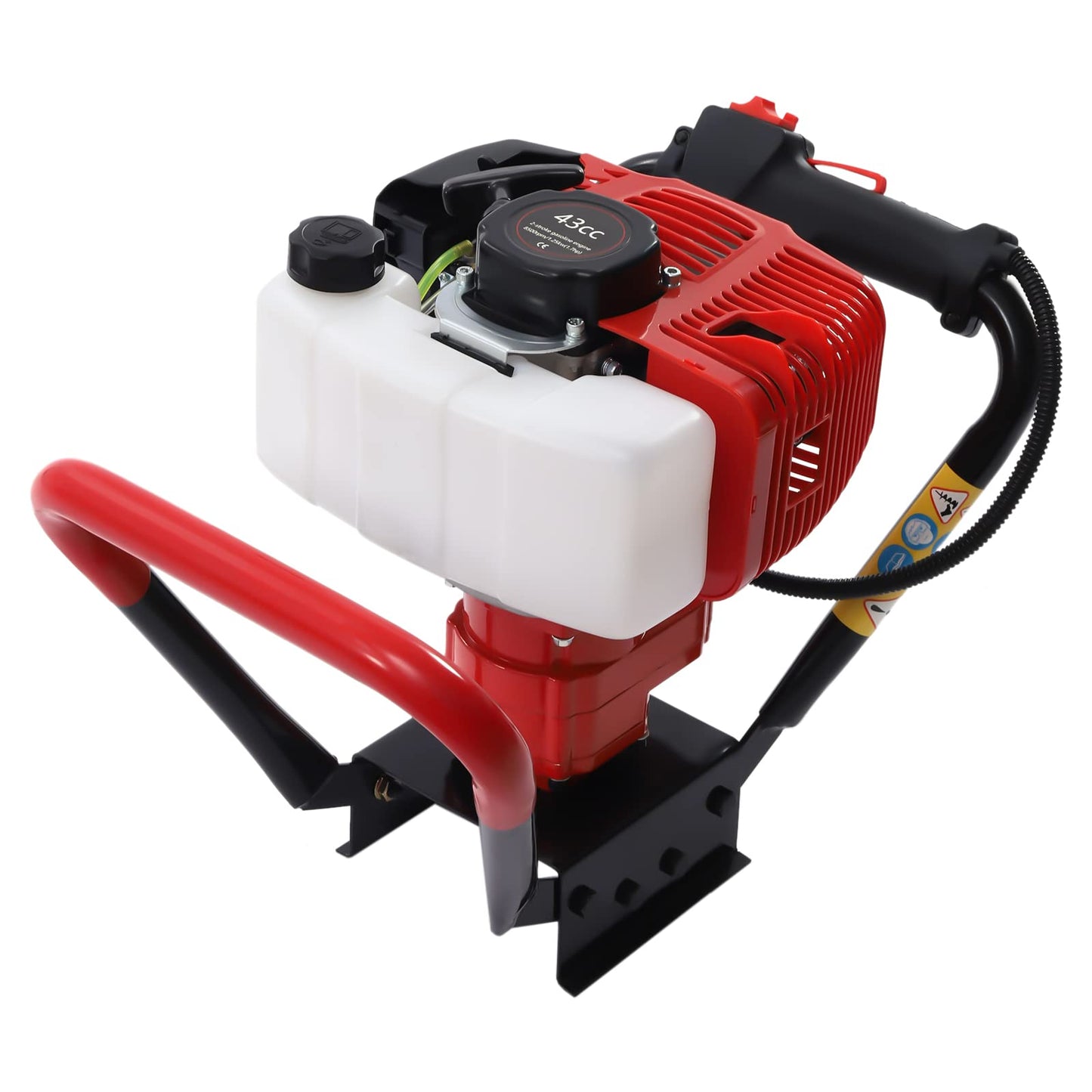 71CC 2-Stroke Gas Powered Earth Auger Post Hole Digger with 4"/6"/8" Drills, 3.13HP Hole Digging Machine Auger Spiral Drill Bit Borer Fence Ground Drill for Garden & Lawn Digging Planting Drilling