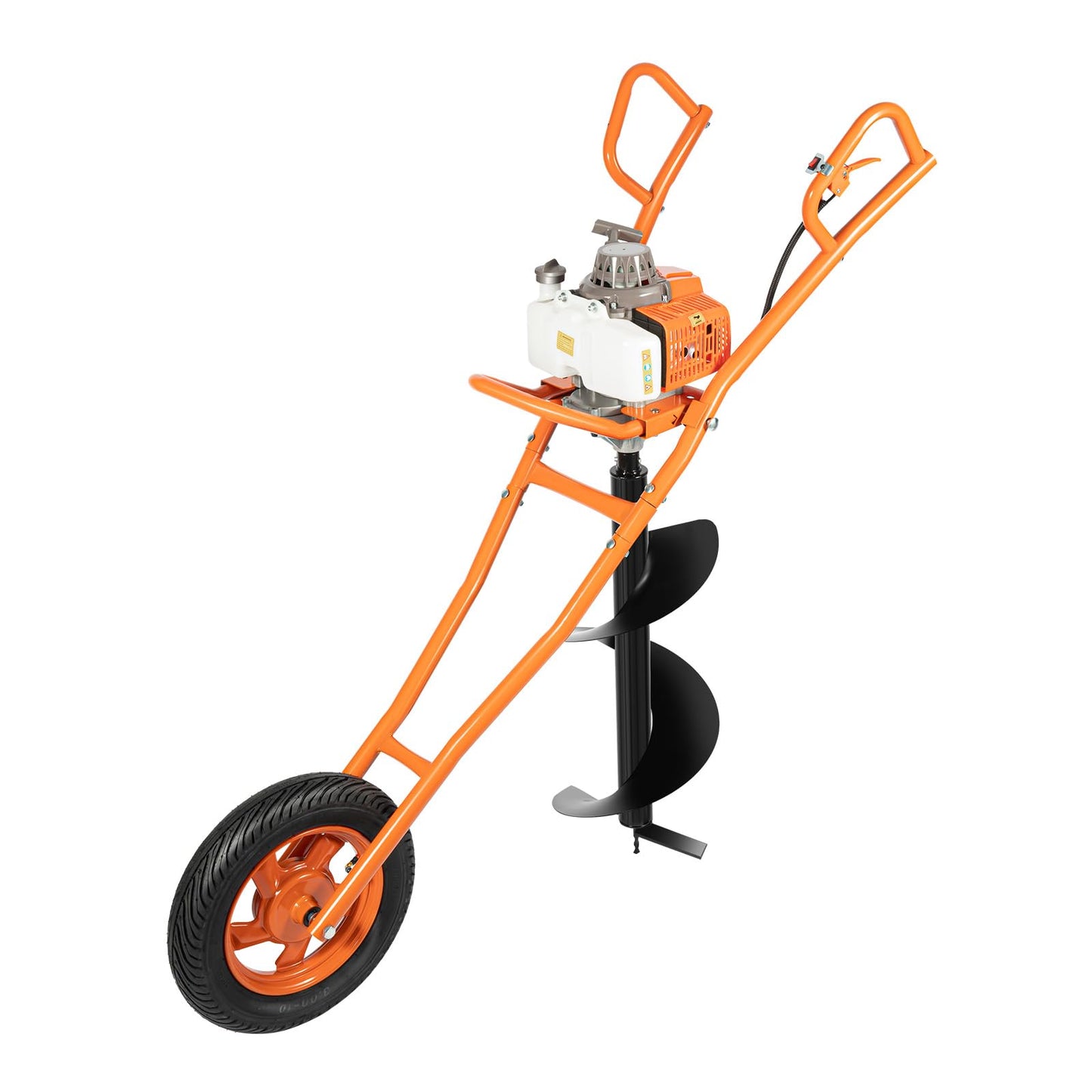 71CC 2-Stroke Gas Powered Earth Auger Post Hole Digger with 4"/6"/8" Drills, 3.13HP Hole Digging Machine Auger Spiral Drill Bit Borer Fence Ground Drill for Garden & Lawn Digging Planting Drilling