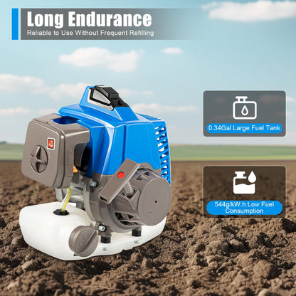 71CC 2-Stroke Gas Powered Earth Auger Post Hole Digger with 4"/6"/8" Drills, 3.13HP Hole Digging Machine Auger Spiral Drill Bit Borer Fence Ground Drill for Garden & Lawn Digging Planting Drilling